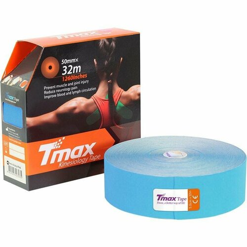 Тейп кинезиологический Tmax 32m Extra Sticky Blue (5 см x 32 м), арт. 423228, голубой тейп кинезиологический physiotape physiotape no 1 blue 5 см x 5 м арт 100398 голубой