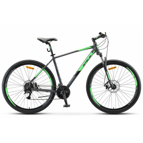 Горный (MTB) велосипед STELS Navigator 920 MD 29 V020 (2022) рама 18.5 Антрацитовый/зеленый горный велосипед stels navigator 920 md v020 2023 16 5 серо зеленый 152 167 см