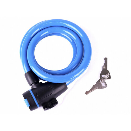 фото Vinca sport замок велосипедный с защитой от влаги 12х1000 мм, голубой тросик vinca sport