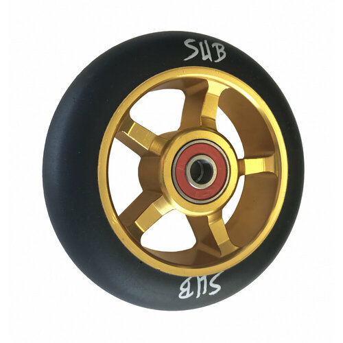 Колесо для трюкового самоката 100мм SUB золотисто-черное, 00-180104 колесо для трюкового самоката с подшипниками пластик 100 мм