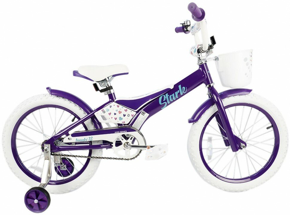 Велосипед Stark'23 Tanuki 18 Girl белый/фиолетовый