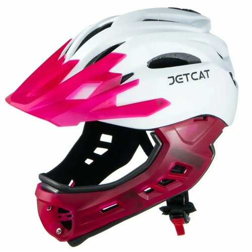 Шлем - JETCAT - Hawks (Хокс) - размер "S" (48-55см) - White/Pink - Fullface - защитный - велосипедный - велошлем – детский