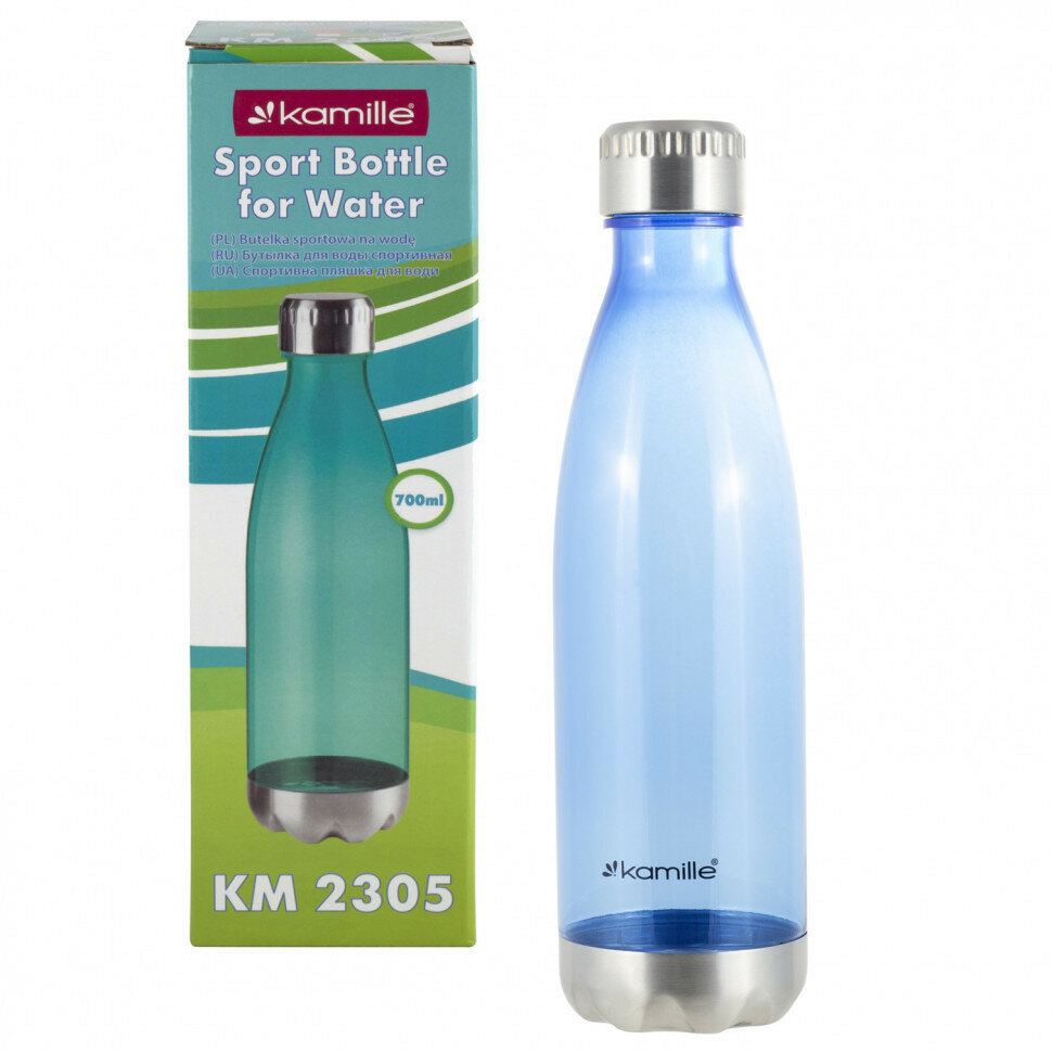 Бутылка спортивная для воды 700мл из пластика (тритан) (зеленый, оранжевый, синий) (арт. 2305)