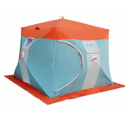 Палатка для зимней рыбалки Митек Нельма Куб-3 Люкс профи (оранж-беж/изумрудный)