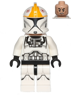 Минифигурка Lego Star Wars Clone Trooper Pilot (Phase 1) - Bright Light Orange Markings, Printed Legs, Scowl sw0609