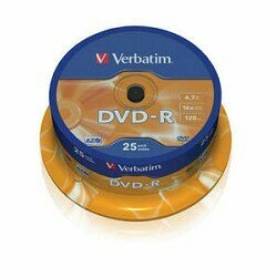 Verbatim Диск Диски DVD-R 4.7Gb 16-х, 25шт, Cake Box 43522