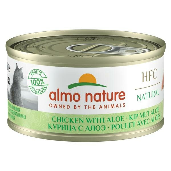 Almo Nature Низкокалорийные консервы для Кошек "Курица с алоэ" (HFC Adult Cat Chicken with aloe Light) 70г 0.07 кг