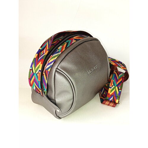 фото Сумка кросс-боди mckir, фактура зернистая, матовая, серебряный