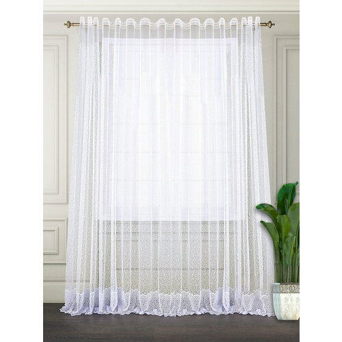 Тюль COMMOD, высота 250см, ширина 300 см, ткань сетка с вышивкой, цвет: белый.