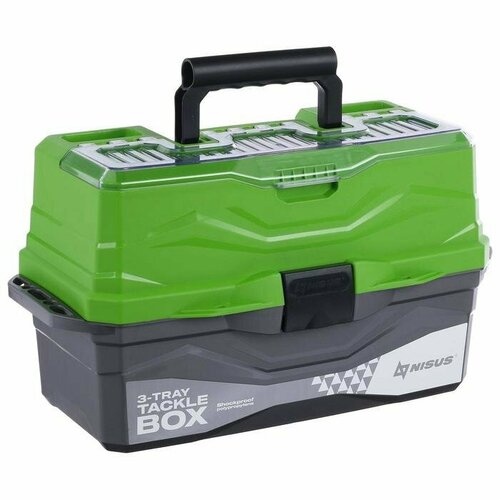 фото Ящик рыболовный tackle box трёхполочный nisus, зеленый