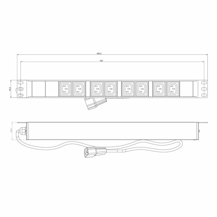 Модуль розеток Hyperline SHE19-8IEC-25IEC