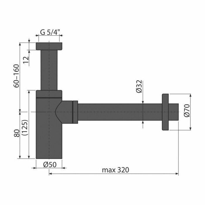Удлинитель DN32 AlcaPlast A4000BLACK - фото №3