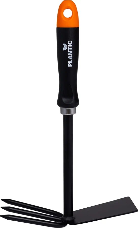 Тяпка Plantic Terra 36303-01, нержавеющая сталь, черенок, трапециевидная форма, с зубцами — фото 1