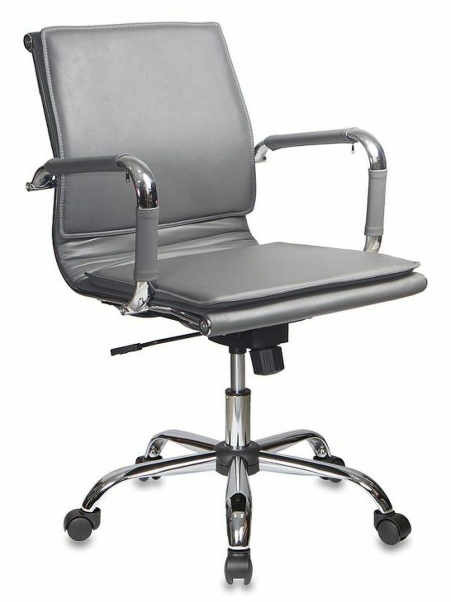 Кресло руководителя CH-993-Low серый эко. кожа низк. спин. крестовина металл хром CH-993-LOW/GREY