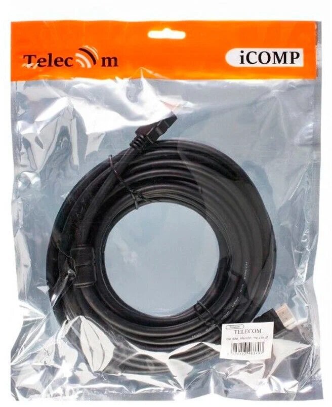 Кабель HDMI-HDMI ver:2.0+3D, 5m, 2 фильтра, Ethernet Telecom (TCG200F-5M)