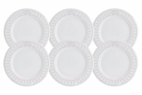 Набор 6 тарелок обеденных Venice белый, 25,5 см (Matceramica)