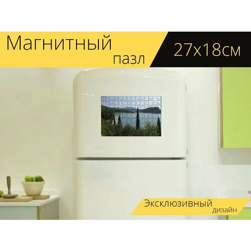 Магнитный пазл Гарда, лаго ди гарда, озеро на холодильник 27 x 18 см.