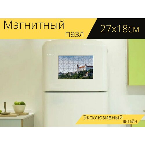 Магнитный пазл Замок, парламент, словакия на холодильник 27 x 18 см.