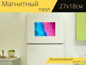 Магнитный пазл "Жидкость, абстрактный, фантазия" на холодильник 27 x 18 см.