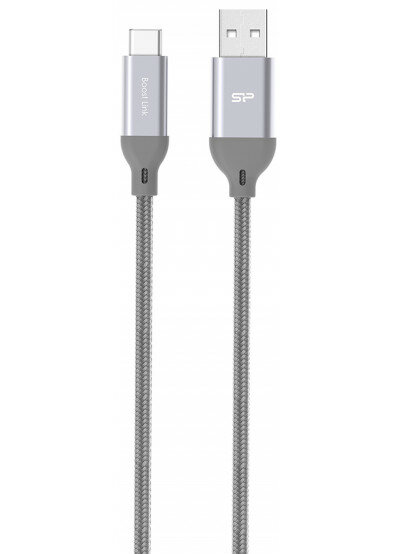 Кабель Silicon Power Type-C-USB для зарядки и синхронизации 1м, нейлон, Gray - фото №3