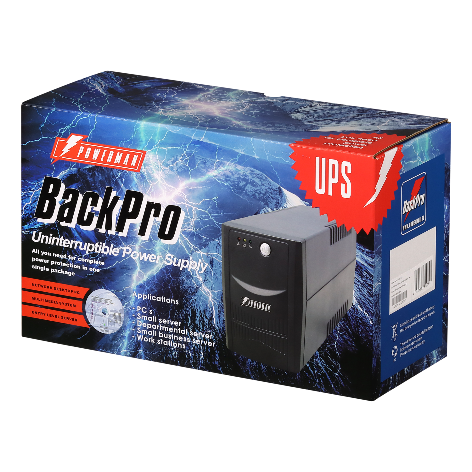 ИБП POWERMAN Back Pro 850I PLUS, линейно-интерактивный, 850ВА, 480Вт, 4 IEC320 С13 с резервным питанием, USB, батарея 12В 9Ач 1 шт., 298мм х 101мм х 142мм, 5.47 кг. POWERMAN POWERMAN Back Pro 850I Plu - фото №5