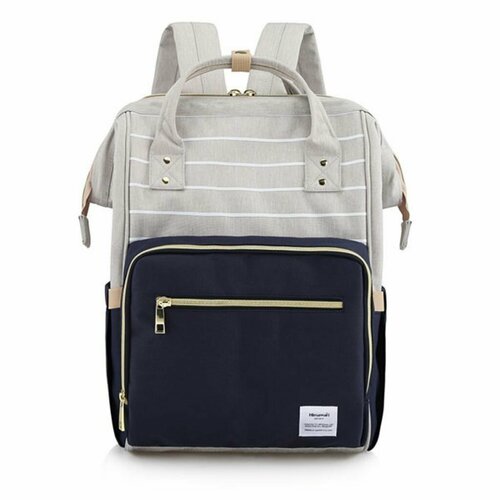 фото Рюкзак himawari 9001 holly daze 15" grey stripes & navy blue, серый в полоску с темно-синим