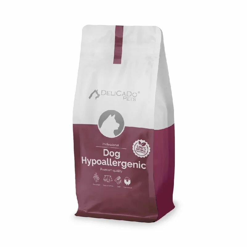 DELICADO HYPOALLERGENIC. Сухой гипоаллергенный корм со вкусом индейки и ягненка для взрослых собак