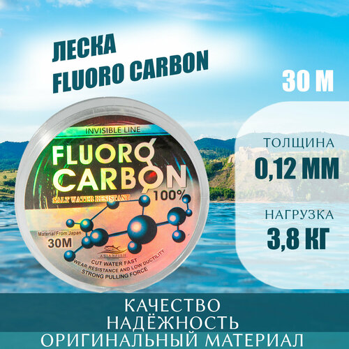 фото Леска рыболовная fluoro carbon 30m 0.12 asianfish