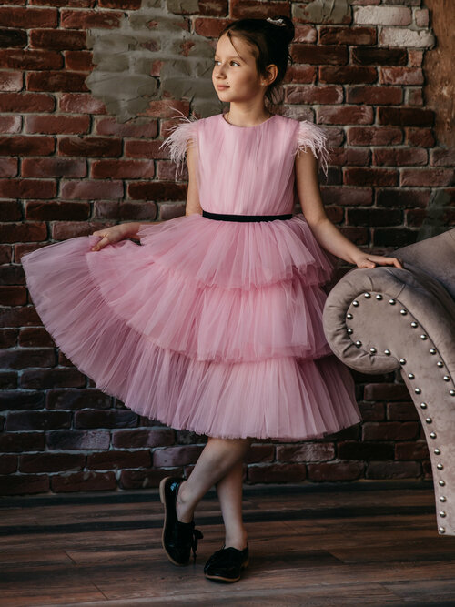 Платье, размер 128-134, розовый