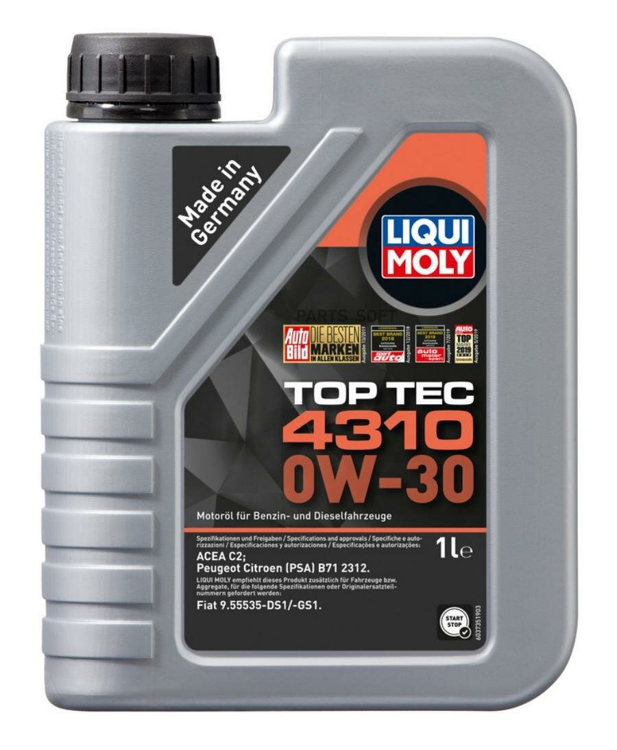 Масло моторное LIQUI MOLY Top Tec 4310 0W-30 1л. LIQUI MOLY / арт. 2361 - (1 шт)
