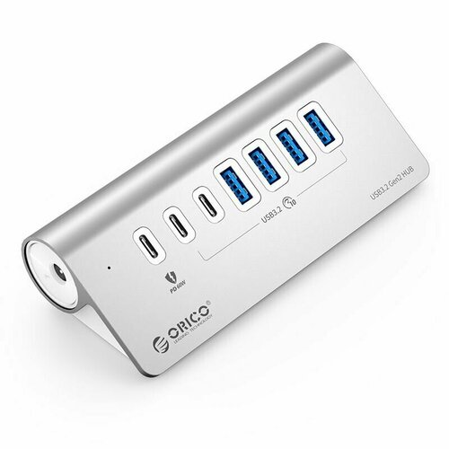 USB-концентратор ORICO серебристый (ORICO-M3U4C3-G2-10-EU-SV-BP)