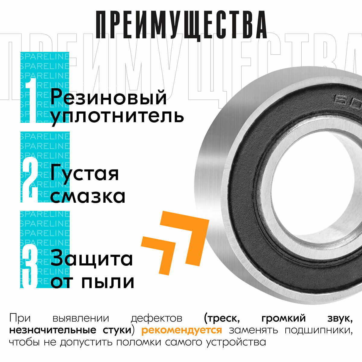 Подшипник 6002RS для электросамоката Xiaomi m365 m365 Pro, 1S / KickScooter Ninebot ES1, ES2, ES3, ES4 и др, также для детских колясок, самокатов