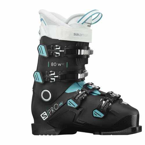 горнолыжные ботинки salomon s pro hv 80 r w xf black white scuba 20 21 Горнолыжные ботинки Salomon S/Pro HV 80 W Black/Scuba Blue 20/21