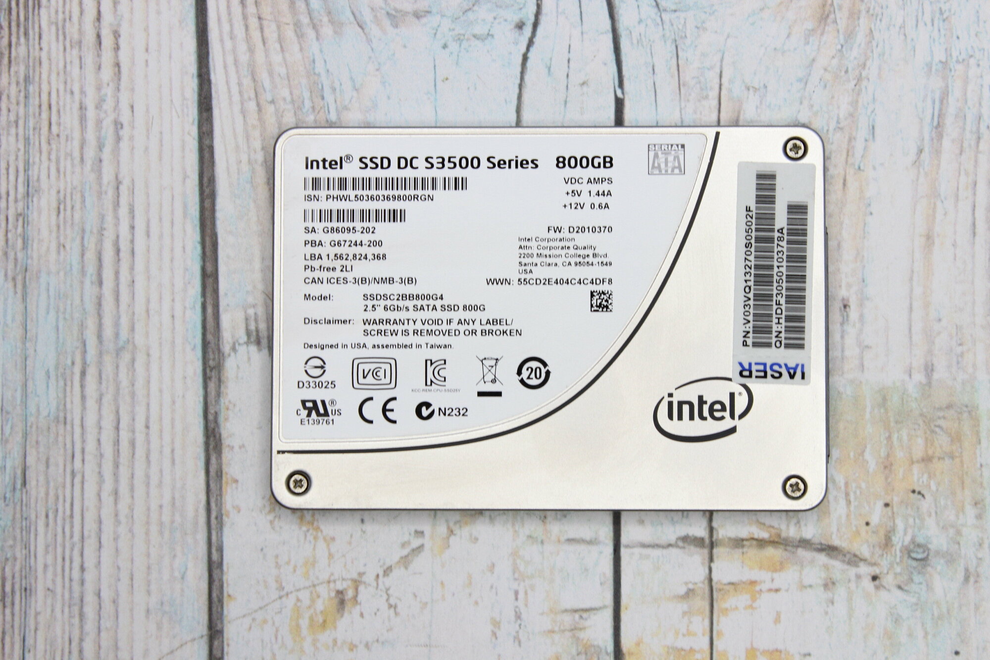 Накопитель SSD 800Gb Intel S3500 Series 2.5" MLC 6G SATAIII 7mm