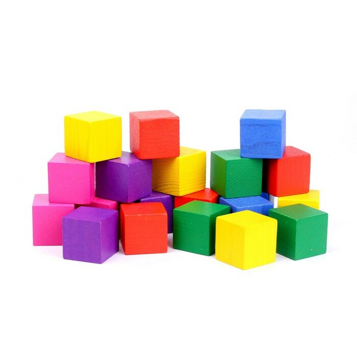 Деревянные кубики Томик "Цветные", 20 штук (2323)