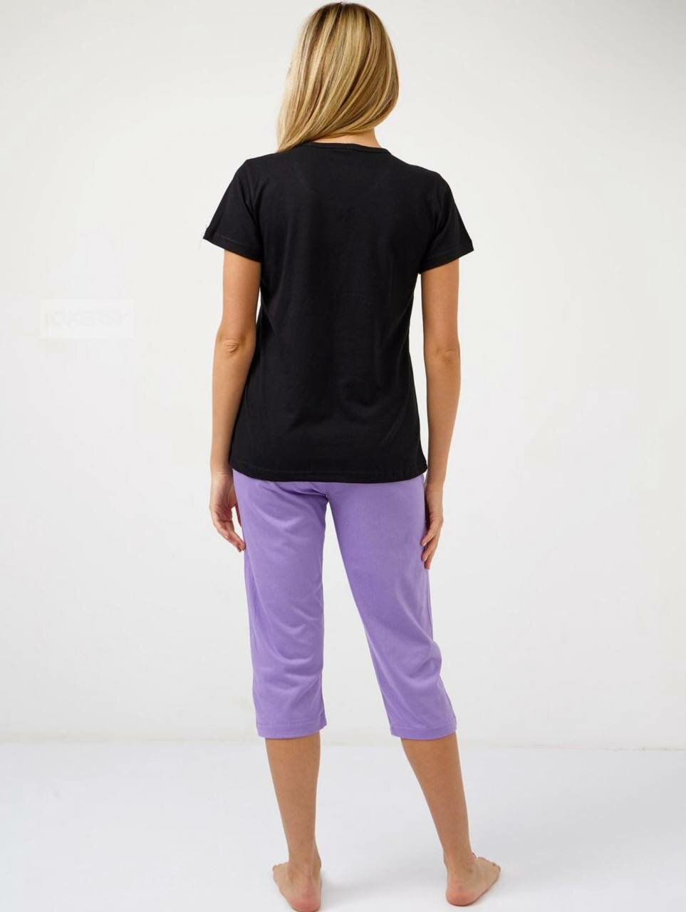 Пижама "Sebo" из хлопка с футболкой и бриджами , размер 56 - фотография № 5