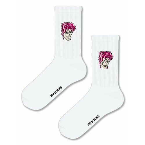 Носки MySocks, размер 36-43, белый футболка футболка jojo bozzare adventure джо джо джотаро черная размер 3xs черный