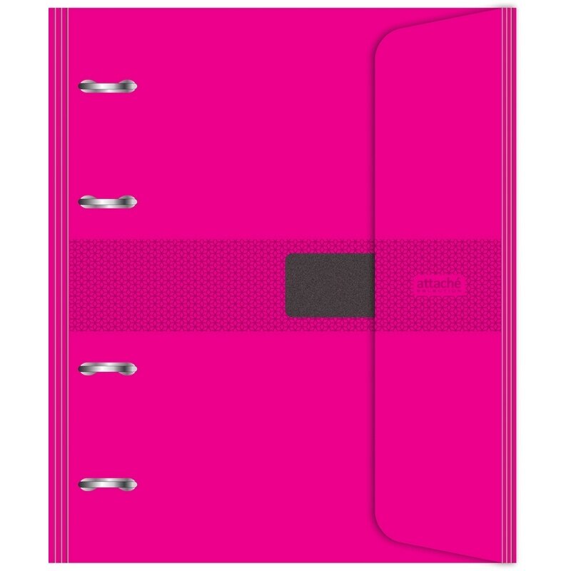 Бизнес-тетрадь Attache со сменным блоком, клетка, 120 листов, А5, розовый, обложка на липучке