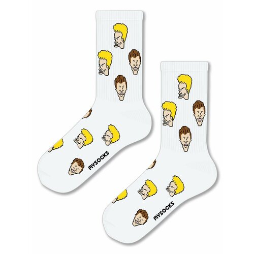 Носки MySocks, размер 36-43, белый бивис и баттхед beavis and butt head русская версия 16 bit