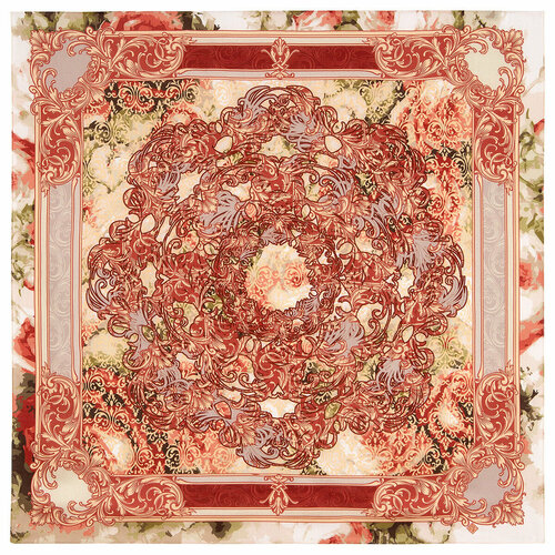 Платок Павловопосадская платочная мануфактура, 80х80 см, красный