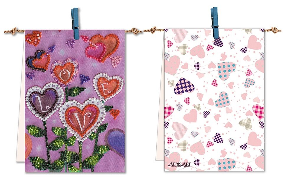 Набор для вышивания бисером Абрис Арт флажок, Цветы любви, 9*13 см (AT-007)