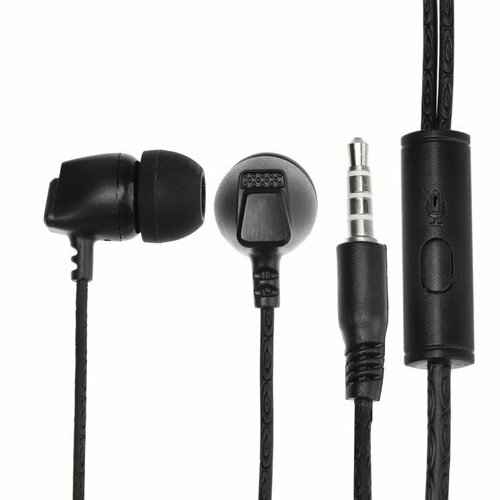 Наушники mObility mt-27 вакуумные микрофон 35 мм 1 м черные комплект из 7 шт 165600₽