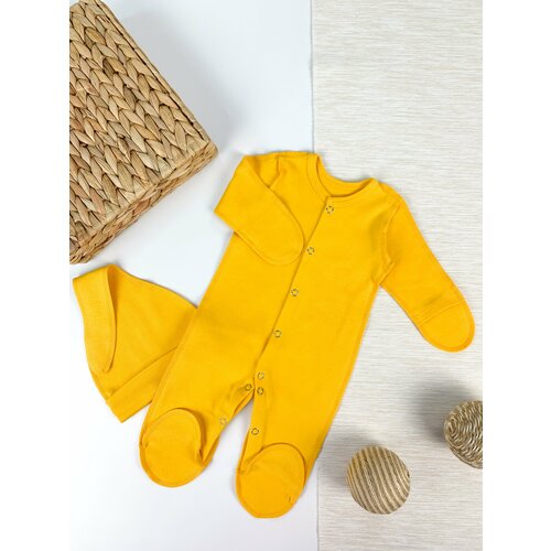 комплекты детской одежды carrot комплект комбинезон шапочка мой малыш Комплект одежды Carrot, размер 55/62, желтый