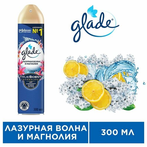 Освежитель воздуха Glade Лазурная волна и магнолия 300мл х 2шт