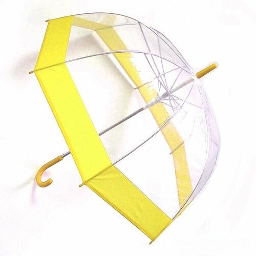 Зонт-трость ЭВРИКА подарки и удивительные вещи, механика, купол 85 см, прозрачный, для женщин, желтый
