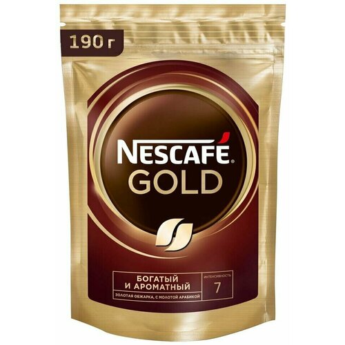 Кофе молотый в растворимом Nescafe Gold 190г 2шт