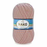 Пряжа ALASKA (Nako), дымчато-розовый - 10639, 5% мохер, 15% шерсть, 80% акрил, 5 мотков, 100 г, 270 м.