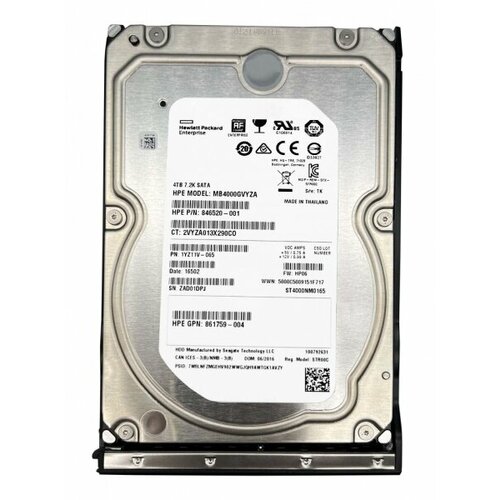 Жесткий диск HP 867265-B21 4Tb 7200 SATAIII 3.5 HDD жесткий диск hp p06388 b21 4tb 7200 sataiii 3 5 hdd