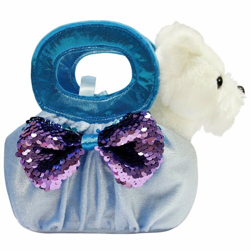 сумочка для раскрашивания из пайеток собачка рада Игрушка мягкая Aurora Питомец в сумке Голубой 180961L