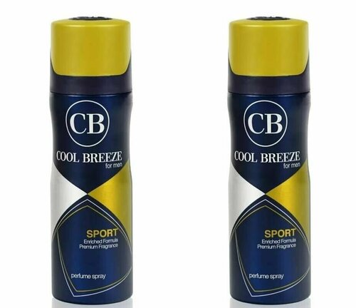 Cool Breeze Дезодорант спрей для тела мужской, Sport, 200 мл, 2 штуки